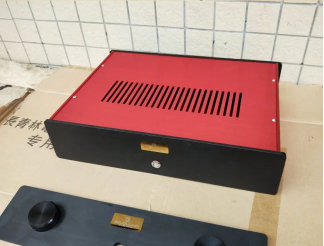 Fashionable GOLDMUND aluminum power amplifier chassis Preamplifier case / AMP Enclosure DIY box (430 *100*312mm)