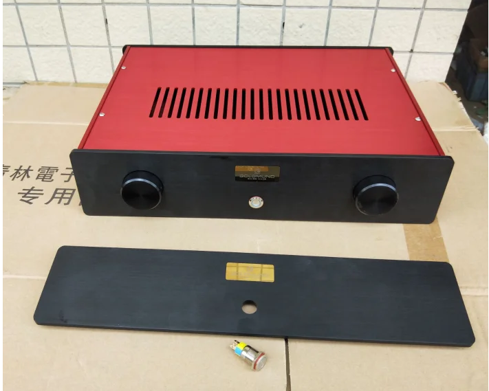 Fashionable GOLDMUND aluminum power amplifier chassis Preamplifier case / AMP Enclosure DIY box (430 *100*312mm)