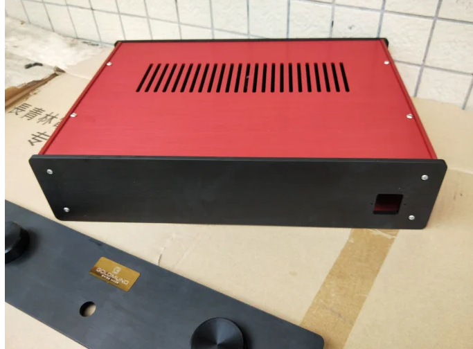 Fashionable GOLDMUND aluminum power amplifier chassis Preamplifier case / AMP Enclosure DIY box (430 *100*312mm)