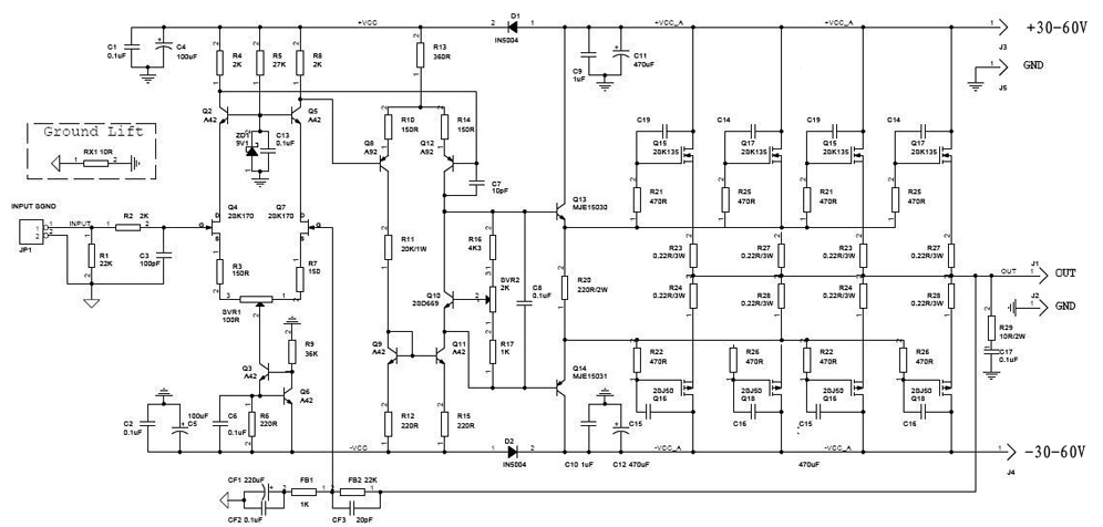 Reference Goldmund Circuit Field Effect Transistor Class A Amplifier Board from Switzerland