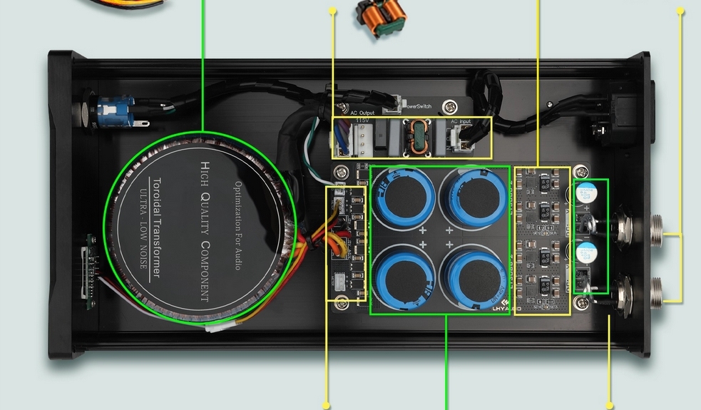 LPS-80 Dual independent output low-noise regulated linear power supply 12V/19V with multiple voltage options
