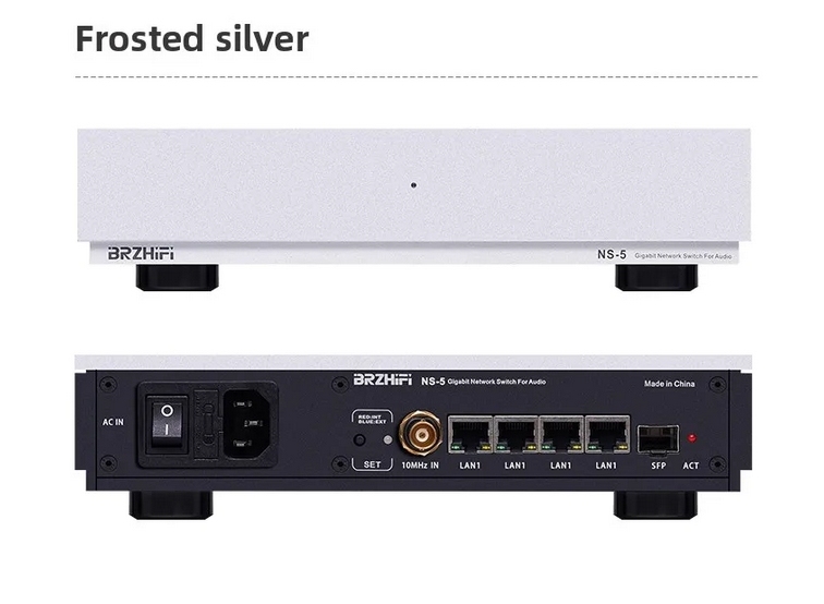 NS-5 HIFI Audio Fever Gigabit Switch with Built in Wire OCXO Constant Temperature Crystal Clock NS-5 Optoelectronic Isolation