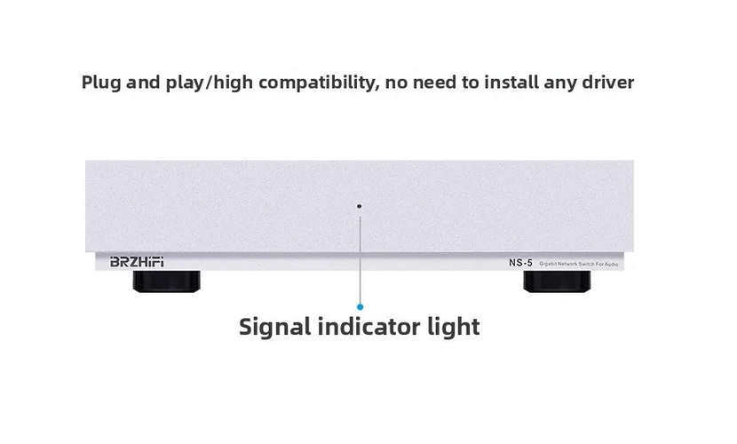 NS-5 HIFI Audio Fever Gigabit Switch with Built in Wire OCXO Constant Temperature Crystal Clock NS-5 Optoelectronic Isolation