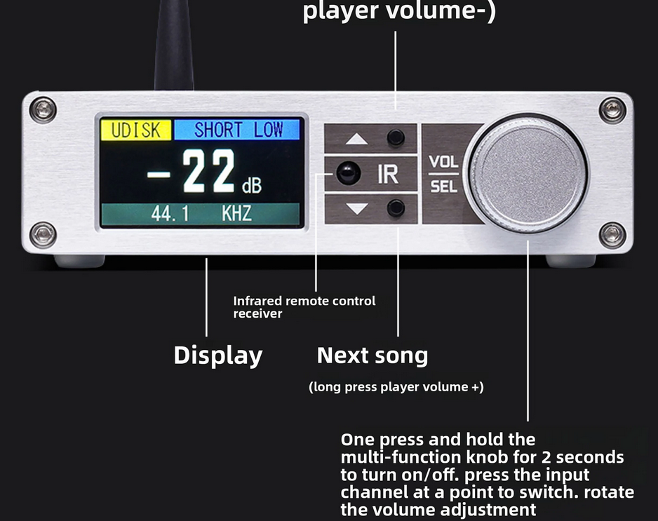 latest upgrade special SU8S hifi decoder AK4493 DAC player headphone amplifier all-in-one Bluetooth 5.4 High definition OLED display