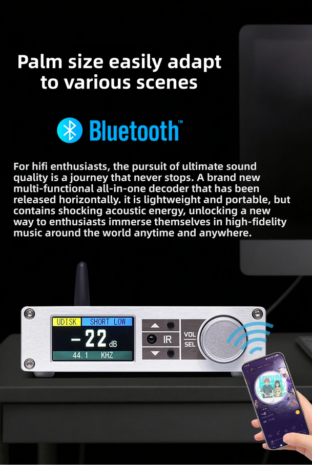 latest upgrade special SU8S hifi decoder AK4493 DAC player headphone amplifier all-in-one Bluetooth 5.4 High definition OLED display