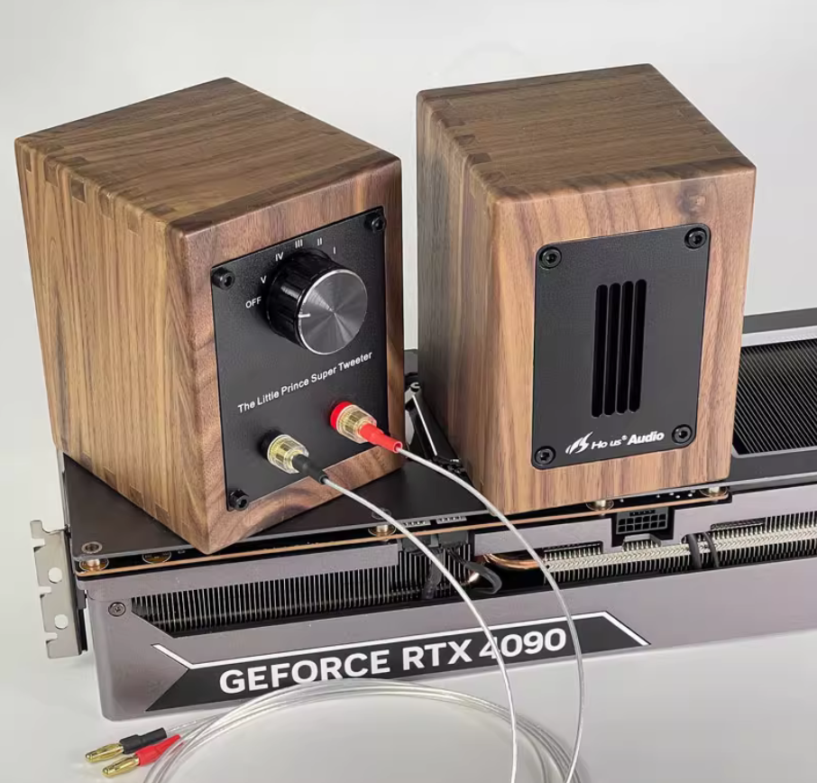 HIFI black solid wood external heating sound aluminum strip type ultra high pitched Tweeter Speaker 91.5dB/mW 30 W