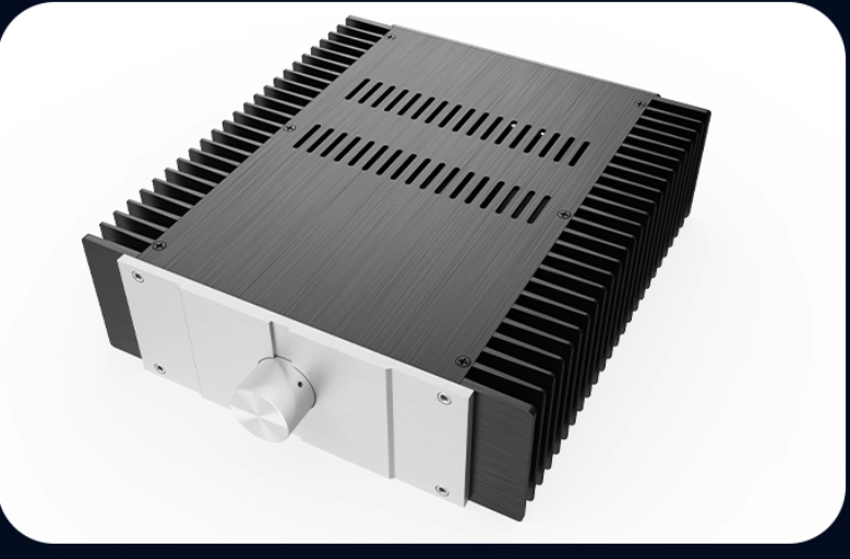 Full Aluminum amplifier Chassis DIY hifi Audio post power amplifier Case both side heatsink with knob 282*90*310mm
