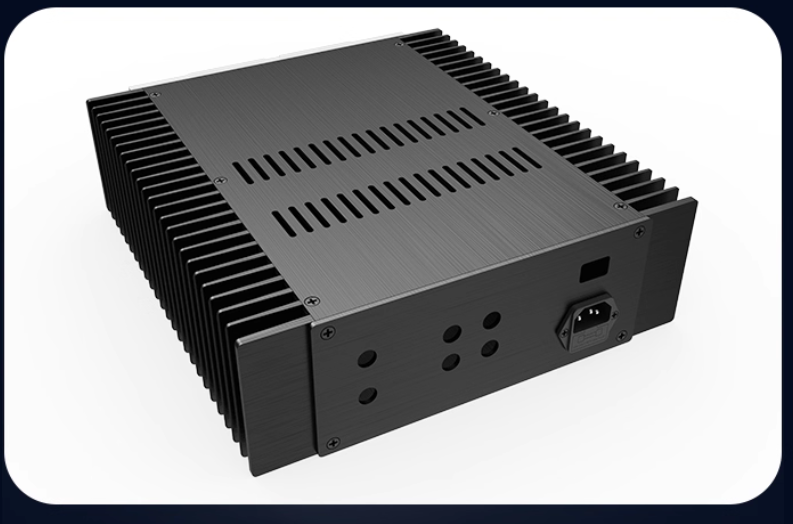 Full Aluminum amplifier Chassis DIY hifi Audio post power amplifier Case both side heatsink with knob 282*90*310mm