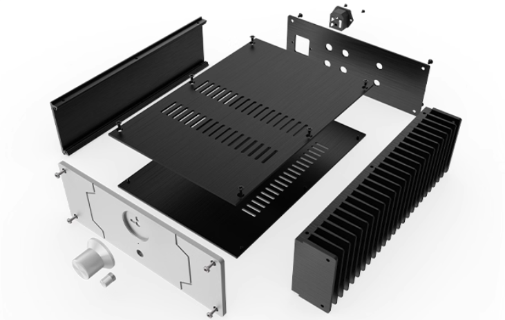 Full aluminum HIFI DIY post Power Amplifier Chassis Single side cooling heatsink power amplifier install box 250*92*309mm