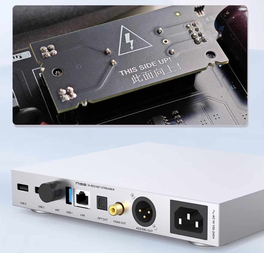 SMSL N100 player Hi-Res net streamer Supports TIDAL / Airplay / DLNA / ROON USB OPT COAX AES LAN