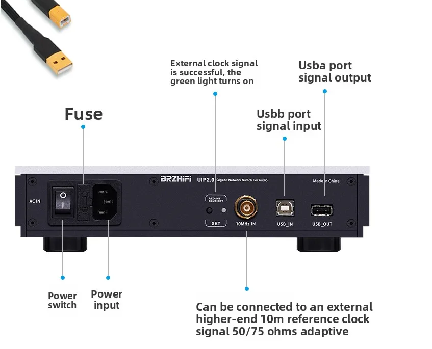 10MHZ UIP2.0 PCHIFI Fever Audio USB Purification Isolator OCXO Clock Input 480Mbs ADuM4165 Isolation+OCXO+PLL+LT3042