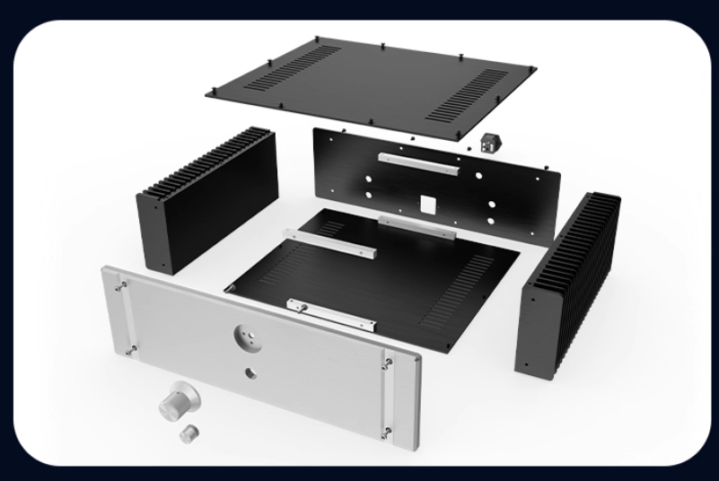 NEW 4313 Full Aluminum Class A amplifier Enclosure hifi DIY chassis audio amp box with heatsink