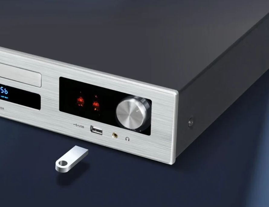 Tube CD Player Bluetooth 5.2 Built-in Dual 6*1N Tube USB Lossless Playback Professional Grade HIFI CD Player OPA2604 Op-Amp Chip