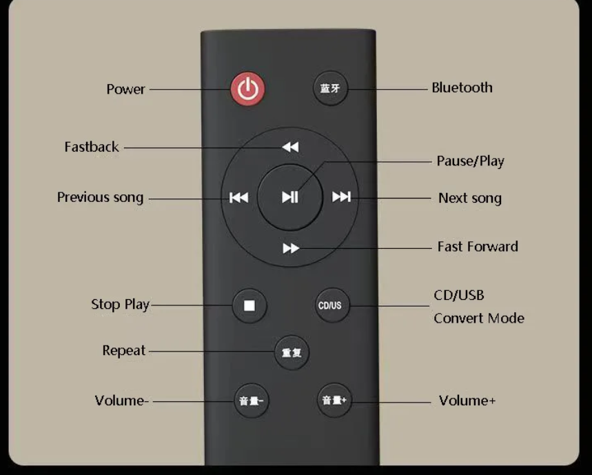 Wooden HIFI CD Player Bluetooth 5.1 Digital Optical Output USB Lossless Playback Wooden CD Music Player Infrared Remote Control