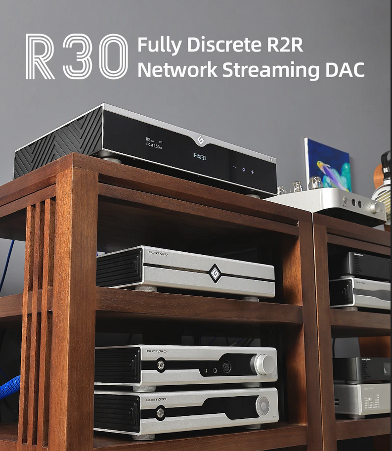 GUSTARD DAC-R30 Digital Audio Music HIFI Network Streaming Decoder 27-Bit Fully Discrete R2R with Built-in OCXO Clock DSD1024