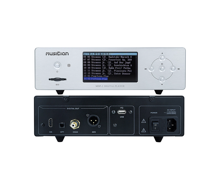 Musician MDP-2 SD Card U Disk USB Digital Player 4.3 Inch DSD Balanced I2S/Optical Fiber/Coaxial/AES Output 10w HOME Player