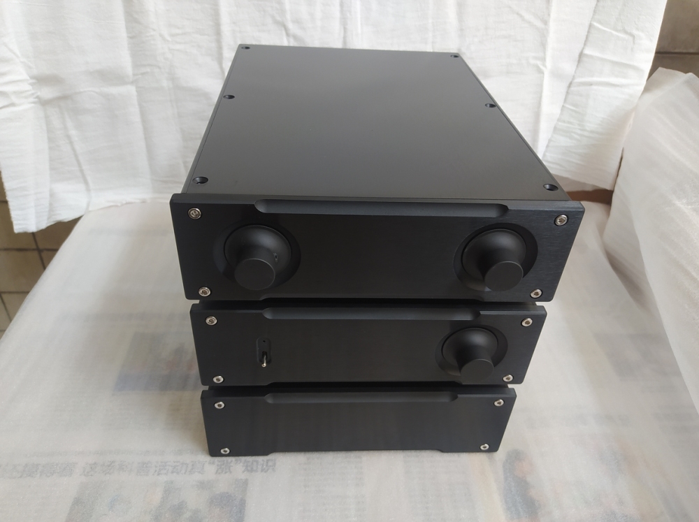 JY New black full aluminum alloy amplifier chassis 2307 HIFI DIY preamp case power supply box