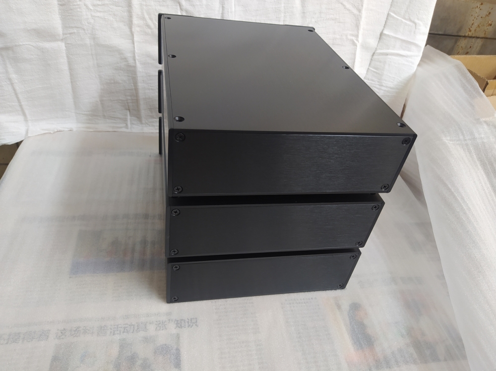 JY New black full aluminum alloy amplifier chassis 2307 HIFI DIY preamp case power supply box