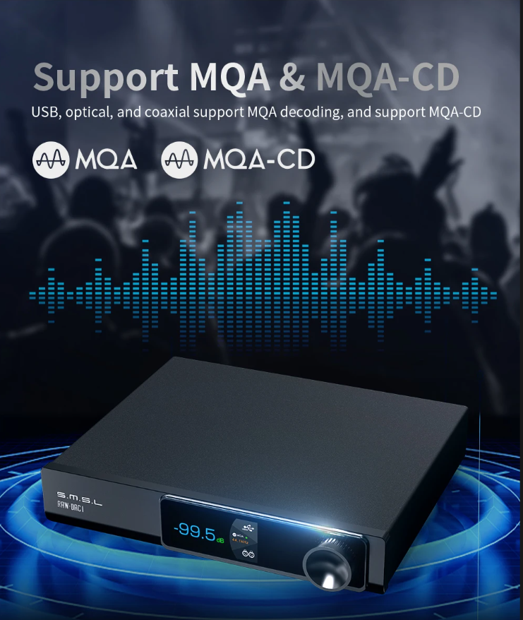 SMSL RAW-DAC1 Decoder MQA MQA-CD AK4191+AK4499EX Bluetooth 5.1 Support LDAC XU316 32Bit/768kHz DSD512 DAC RAW DAC1
