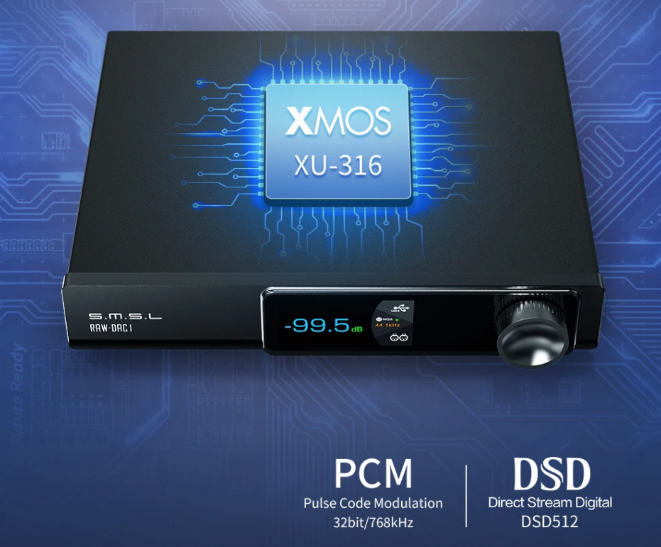 SMSL RAW-DAC1 Decoder MQA MQA-CD AK4191+AK4499EX Bluetooth 5.1 Support LDAC XU316 32Bit/768kHz DSD512 DAC RAW DAC1