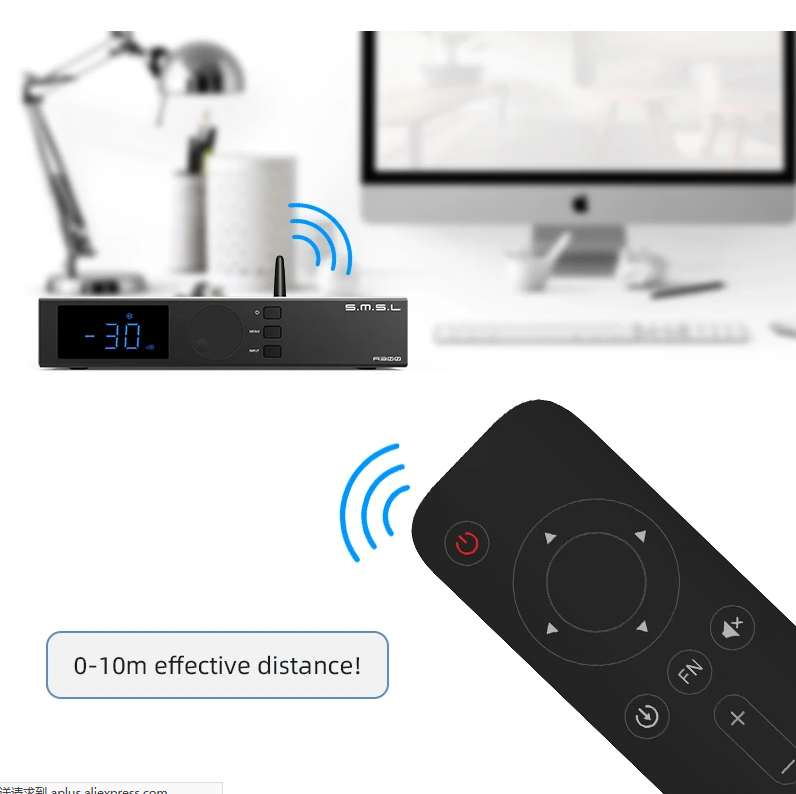 Free ship SMSL A300 Power Amplifier BTL Mode Bluetooth5.0 Remote Control Digital Amplifier