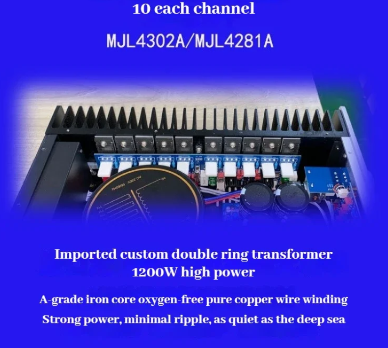 High Power Bluetooth Class A HiFi Amplifier Combiner Fully Balanced Remote Control Power Amplifier