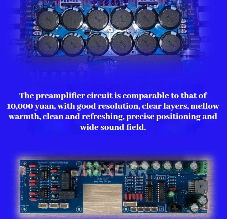 High Power Bluetooth Class A HiFi Amplifier Combiner Fully Balanced Remote Control Power Amplifier