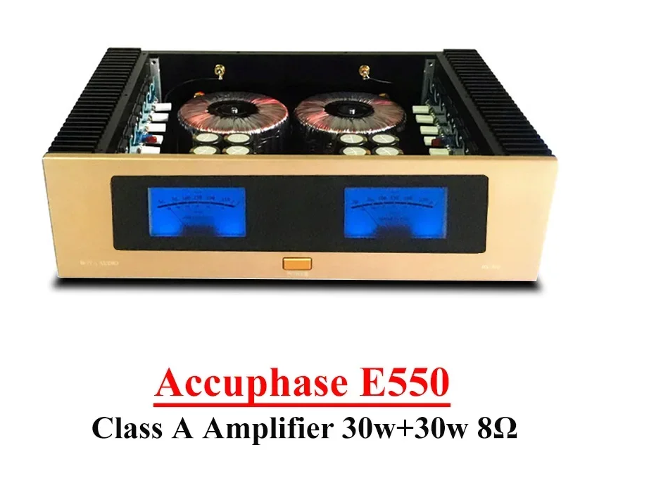 30w*2 Replica Accuphase E550 Class A Power Amplifier High Power Sound Sweet Vu Meter Toshiba Transistor HIFI Audio Amplifier