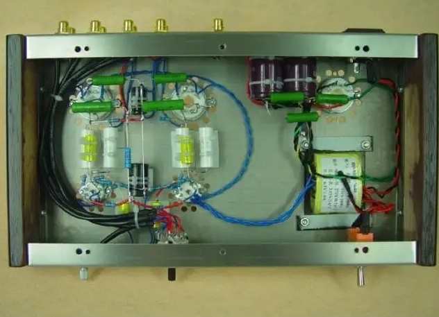 Pure Handmade 6J4 Push 6P6P Valve Tube Amplifier Stereo HiFi Class A Tube Pre-Amplifier 4-Inputs
