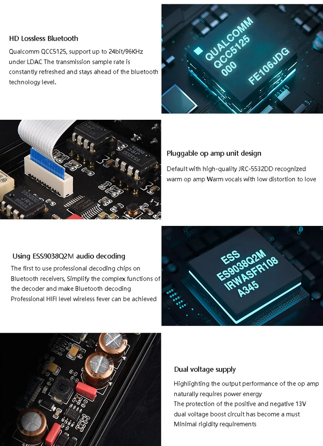 BRZHIFI BT-30 USB C DAC Bluetooth Receiver ES9038Q2M HiFi Audio Decoder Support LDAC 24Bit 96KHz And Coaxial Optical Input