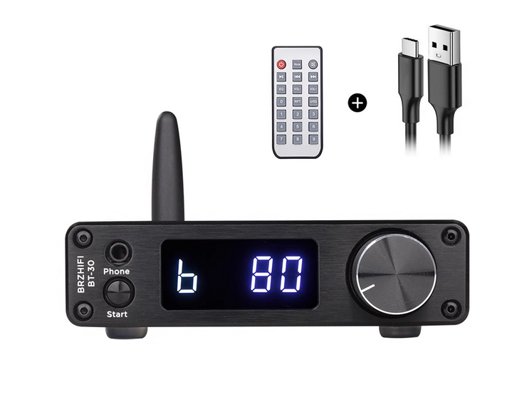 BRZHIFI BT-30 USB C DAC Bluetooth Receiver ES9038Q2M HiFi Audio Decoder Support LDAC 24Bit 96KHz And Coaxial Optical Input