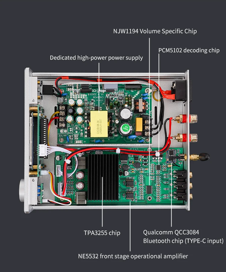 Factory Price X30z TPA3255 high power bluetooth Amplifier Hifi Sound home Amplifier BT 5.4 Full RC Audio Amplifier with remote control for Home