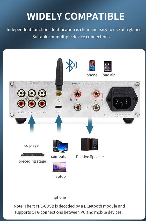 Factory Price X30z TPA3255 high power bluetooth Amplifier Hifi Sound home Amplifier BT 5.4 Full RC Audio Amplifier with remote control for Home