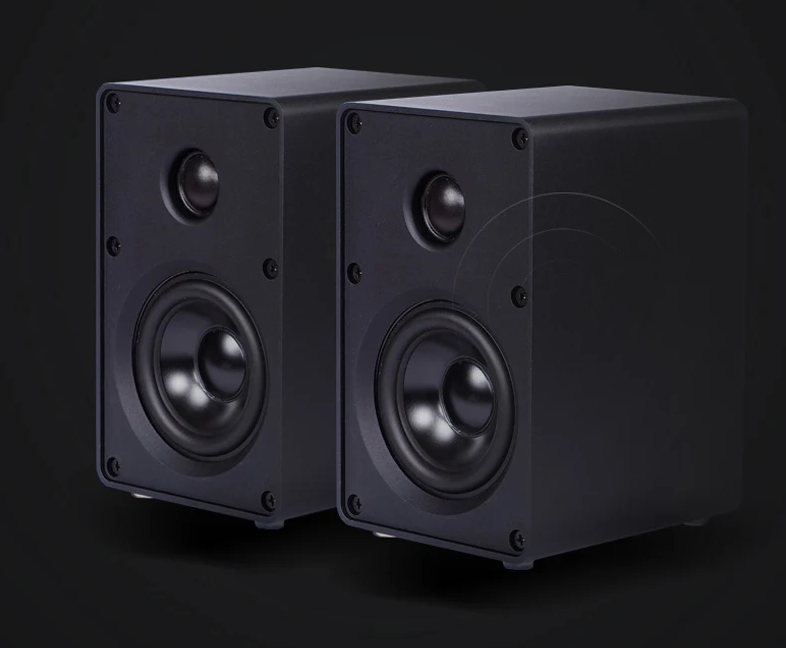 1 pair 3 Inch Aluminum Alloy Speaker Desktop 2.0 Channel Two-way Passive Stereo Computer Satellite Surround Wall Hanging