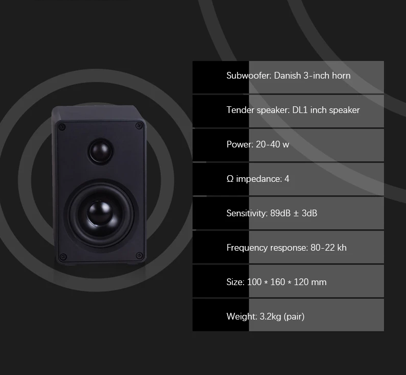 1 pair 3 Inch Aluminum Alloy Speaker Desktop 2.0 Channel Two-way Passive Stereo Computer Satellite Surround Wall Hanging