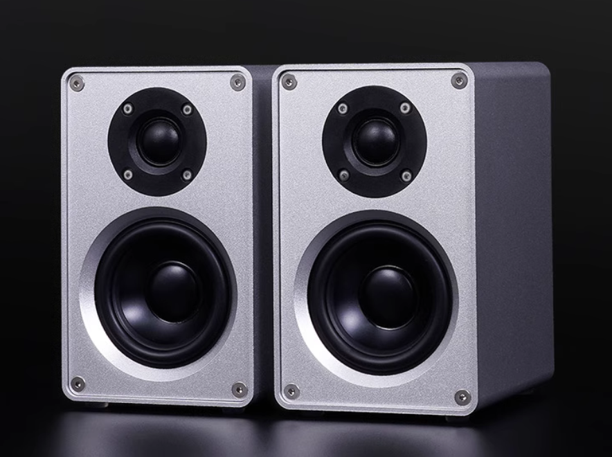 1 pair 3 Inch Aluminum Alloy Speaker Desktop 2.0 Channel Two-way Passive Stereo Computer Satellite Surround Wall Hanging