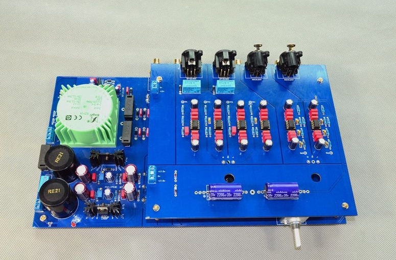 Finished B601 HIFI DIY stereo preamplifier with XLR input/output Refer to MB6010 circuit