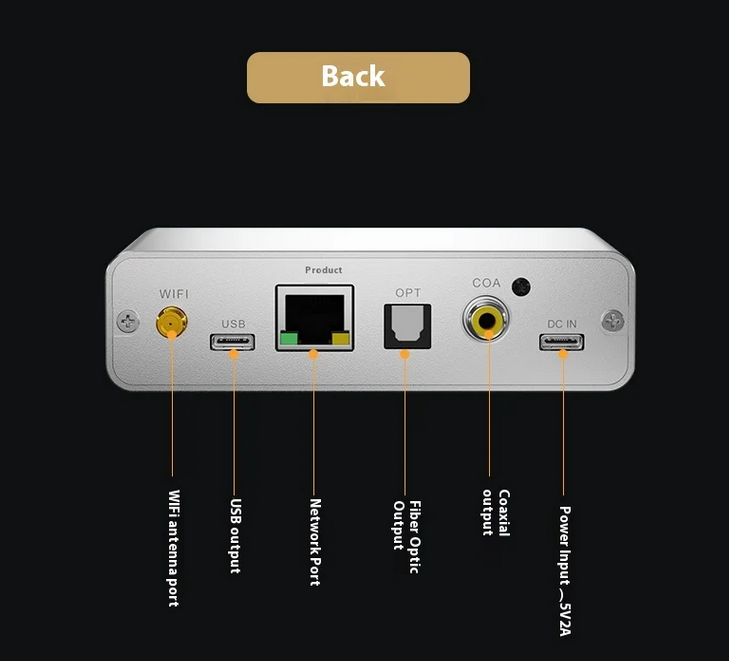 Trasam SD-1 streaming music receiver HiFi fever level 2.4G+5G WIFI bridge ROON player supports AirPlay/DLNA/Roon Ready