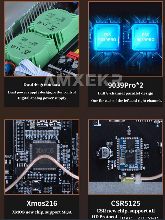 Trasam DS7-Pro Flagship Audio Decoder ESS9039Pro/Bluetooth/remote Control/femtosecond Crystal Oscillator, Balanced DAC Decoder with OLED display