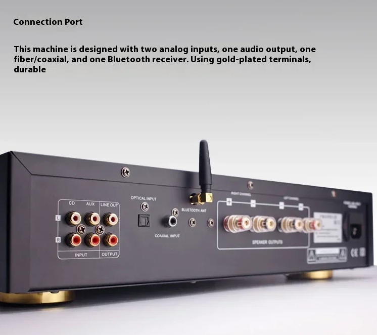 Home High Power Fiber Coaxial Bluetooth 5.0 with Remote Control Class AB Home Audio  High Power Amplifier 200w*2 ST