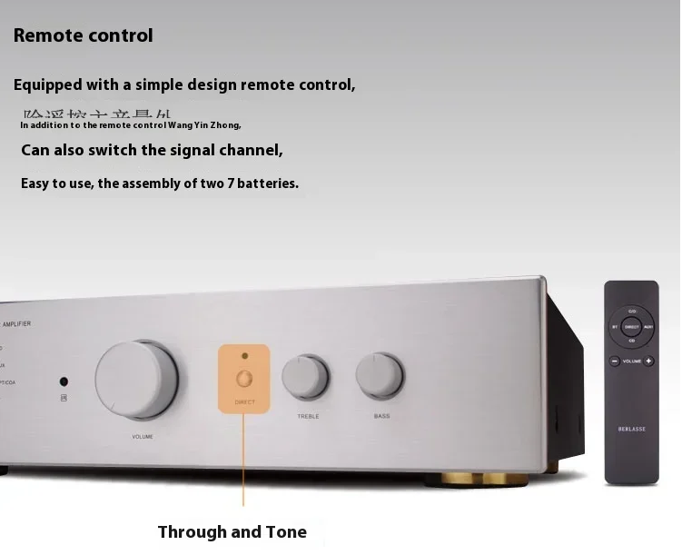 Home High Power Fiber Coaxial Bluetooth 5.0 with Remote Control Class AB Home Audio  High Power Amplifier 200w*2 ST