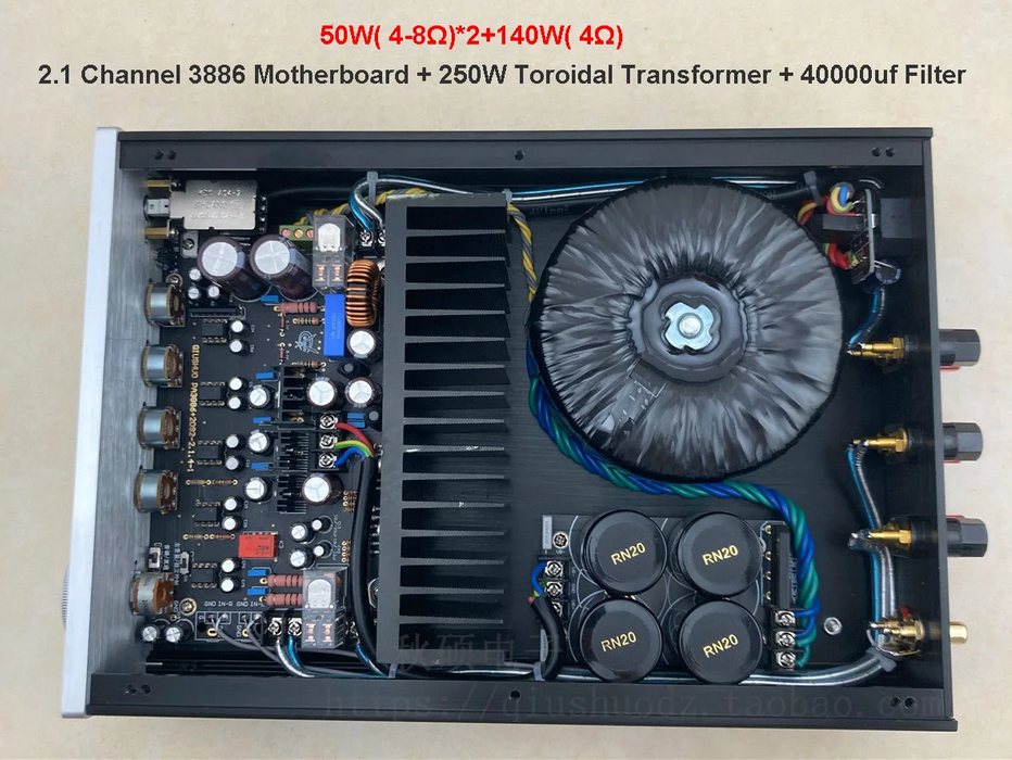HiFi LM3886 2.1 Channel Home bass alto treble Audio adjust Power Amplifier 30Wx2+60W