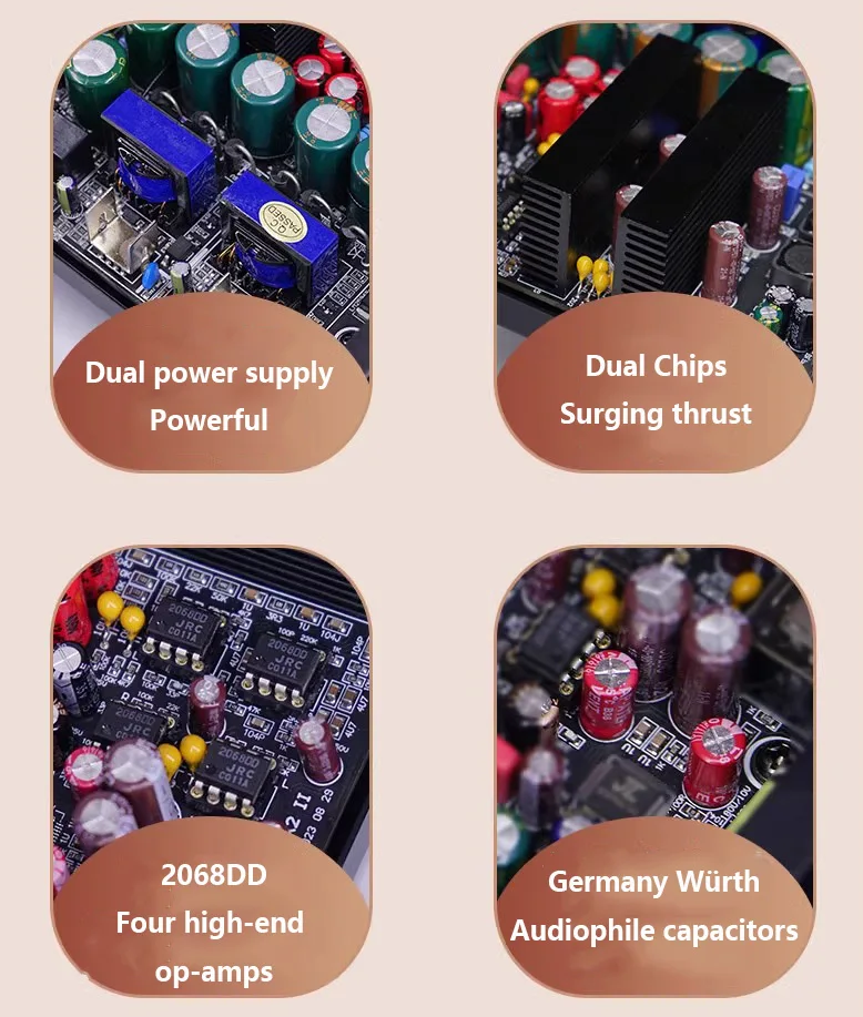 High-fidelity Digital Power Amplifier Bluetooth 5.2 200W Output Power HIFI Lossless Amplifier Dual TDA3221 Amplifier Chip
