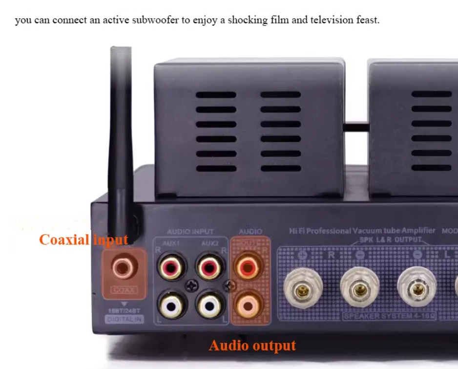 HIFI Tube Power Amplifier 6K4 Tube Bluetooth 5.3 Dual TPA3221 Chip Home Amplifier 100W * 2 Output Power USB 24BIT 84KHz