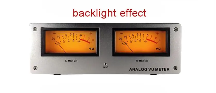 MIC-73 Voice Controlled Square VU Meter Head Level Meter Finished Machine Aluminum Alloy Panel LED Warm Backlight Wiring Free