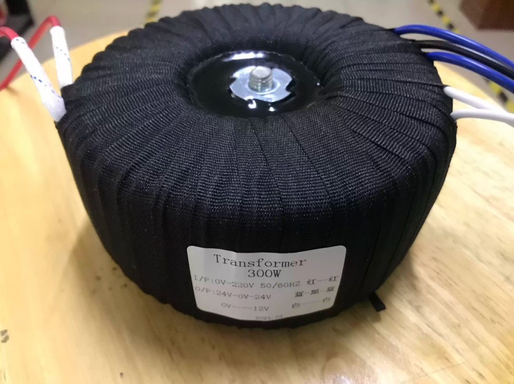 300W Black Cloth Toroid Transformer For power amplifier Output: 24V-0-24V
