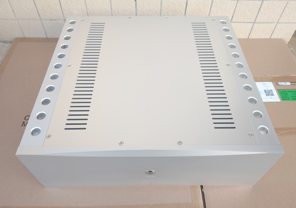 CNC Full aluminum amplifier chassis HIFI DIY class A AMP case 440*150*412 silver box