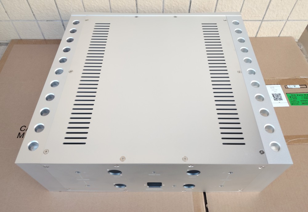 CNC Full aluminum amplifier chassis HIFI DIY class A AMP case 440*150*412 silver box