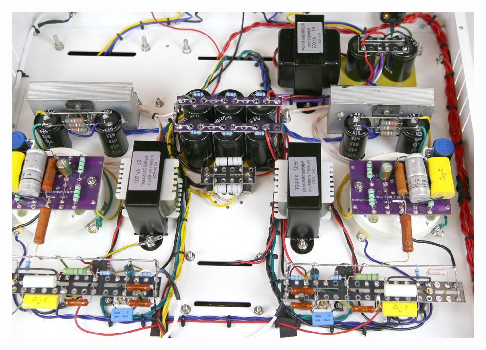 805 stereo 40WX2 High power Class A single ended electronic tube amplifier with VU meter EF85 EL34 push