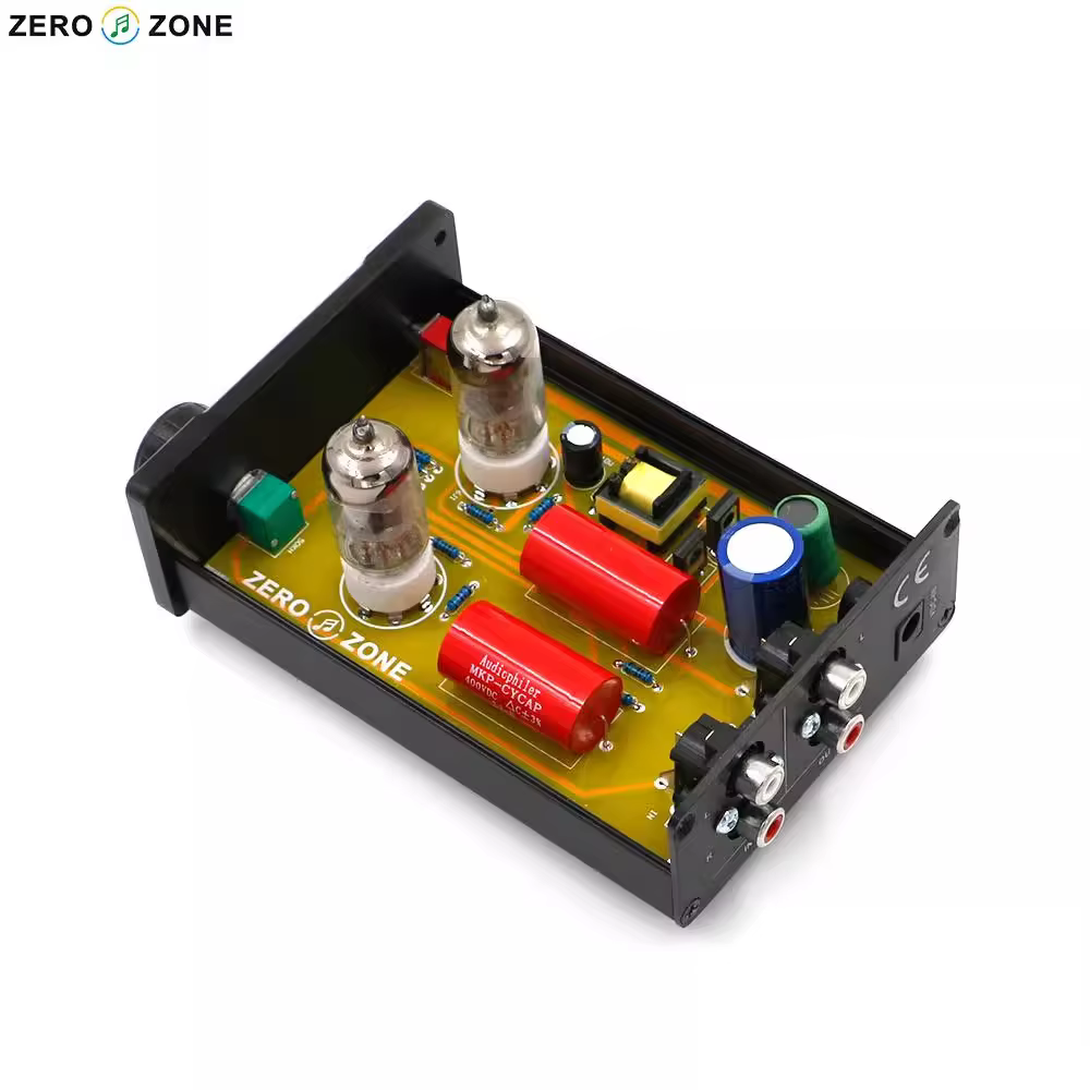 TE-01 black mini HIFI DIY 6J2 Vacuum Tube stereo Audio Preamplifier